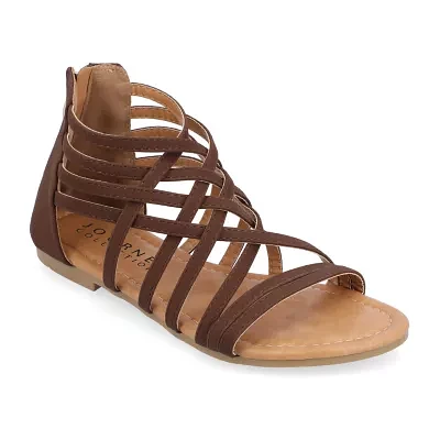 Journee Collection Womens Hanni Criss Cross Strap Gladiator Sandals