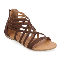 Journee Collection Womens Hanni Criss Cross Strap Gladiator Sandals
