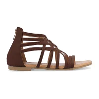 Journee Collection Womens Hanni Criss Cross Strap Gladiator Sandals