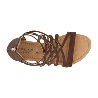 Journee Collection Womens Hanni Criss Cross Strap Gladiator Sandals
