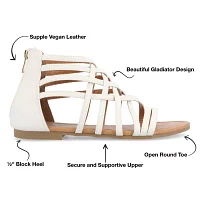 Journee Collection Womens Hanni Criss Cross Strap Gladiator Sandals