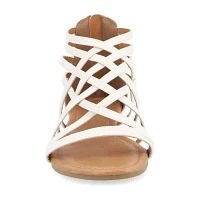 Journee Collection Womens Hanni Criss Cross Strap Gladiator Sandals
