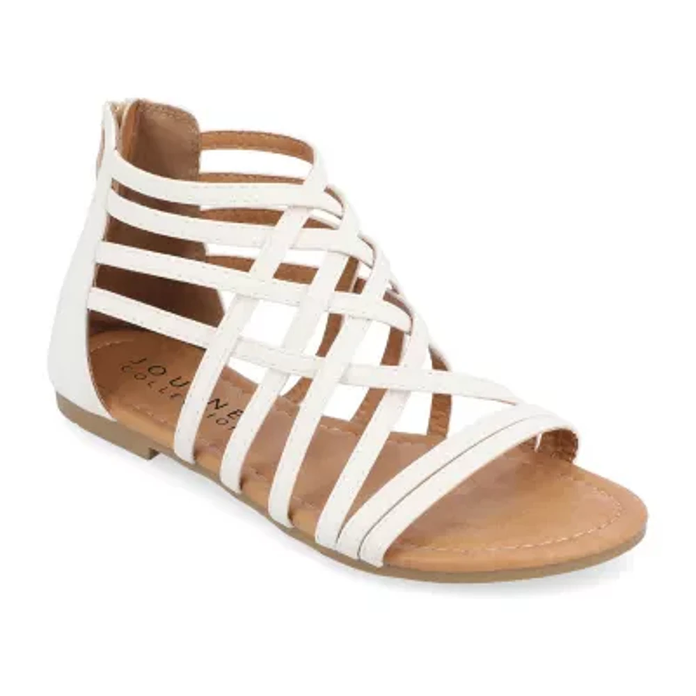 Journee Collection Womens Hanni Criss Cross Strap Gladiator Sandals