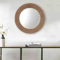 Madison Park Cove Round Jute Decorative Wall Mirror