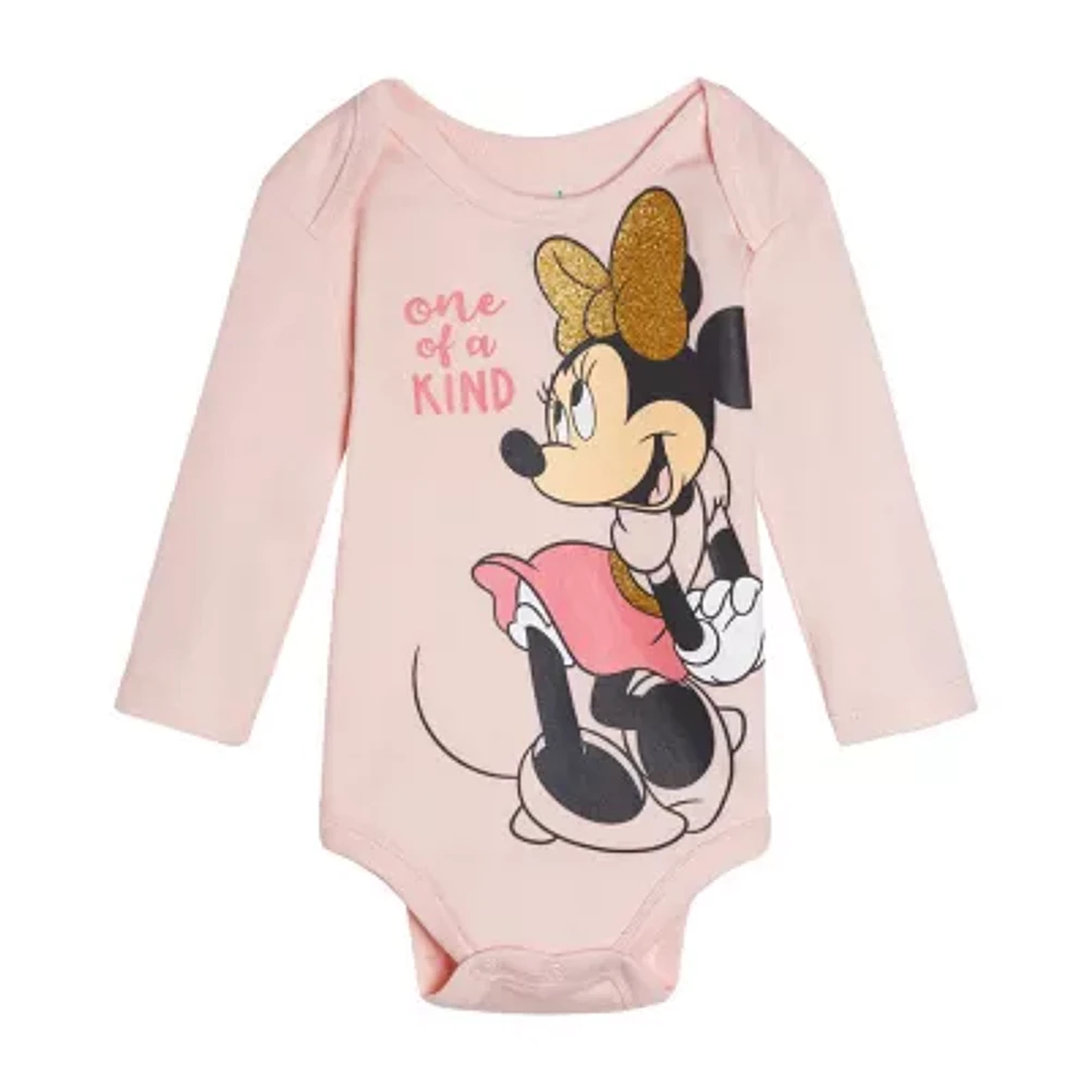 Disney Baby Girls Long Sleeve Minnie Mouse Bodysuit