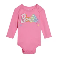 Baby Girls Crew Neck Long Sleeve Barbie Bodysuit