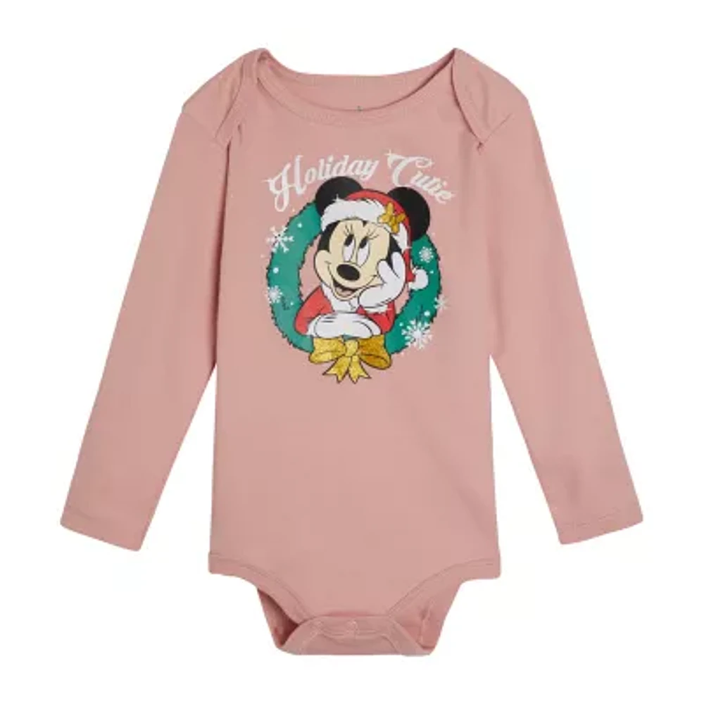 Disney Baby Girls Long Sleeve Minnie Mouse Bodysuit