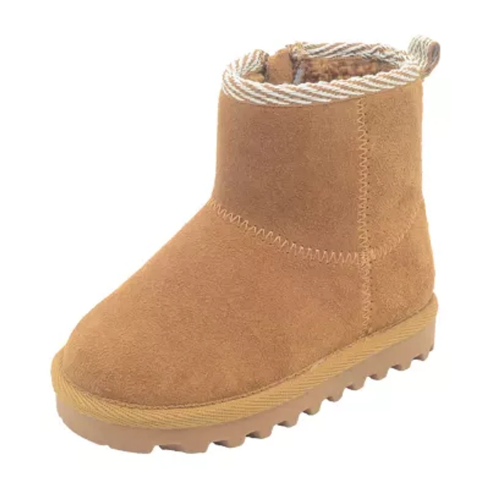 BEARPAW Toddler Jessica Suede Booties with Faux-Fur Lining