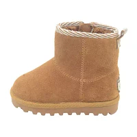 BEARPAW Toddler Jessica Suede Booties with Faux-Fur Lining