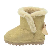 BEARPAW Toddler Julia Suede Boots with Faux-Fur