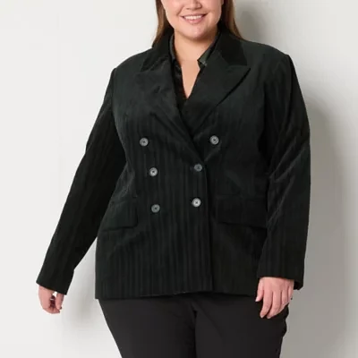 Worthington Womens Regular Fit Double Breasted Blazer