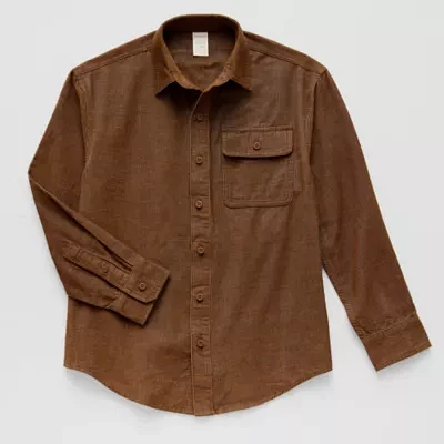 Thereabouts Little & Big Boys Adaptive Corduroy Long Sleeve Button-Down Shirt