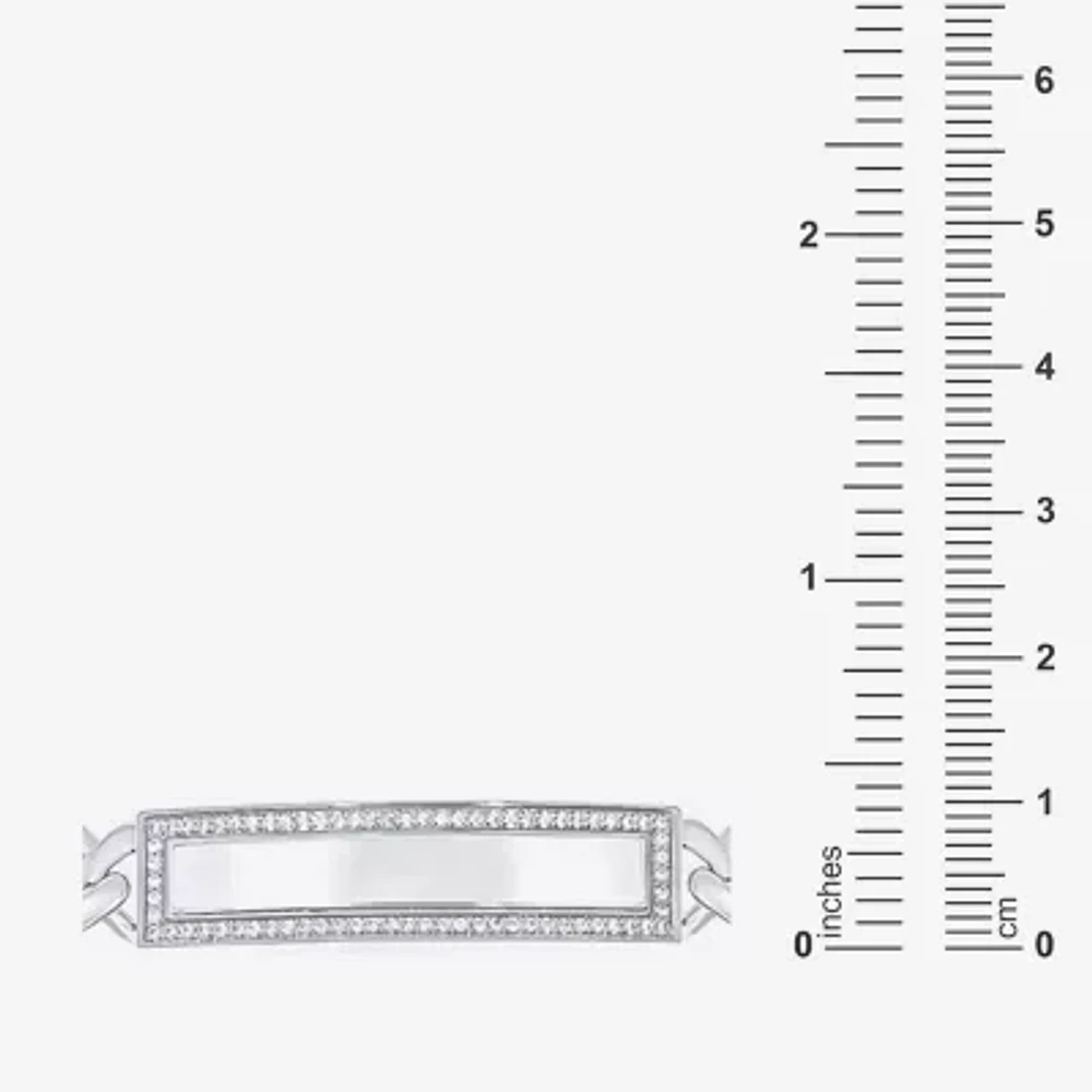 Sterling Silver 8 1/2 Inch Solid Id Bracelet