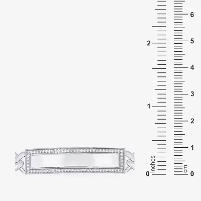 Sterling Silver 8 1/2 Inch Solid Id Bracelet