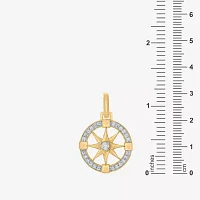 Mens 1/2 CT. T.W. Natural White Diamond 14K Gold Over Silver Circle Pendant