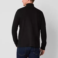 St. John's Bay Interlock Mens Long Sleeve Mock Neck Top