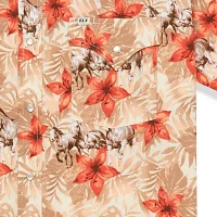 Ely Cattleman Hawaiian Horse Print Mens Short Sleeve Western Shirt