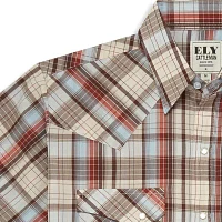 Ely Cattleman Textured Plaid Big and Tall Mens Short Sleeve Western Shirt