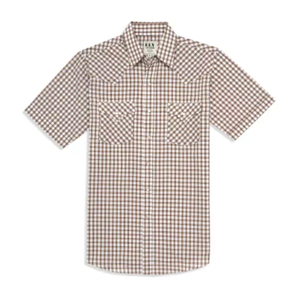 Ely Cattleman Classic Check Mens Short Sleeve Western Shirt