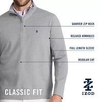 IZOD Luxury Sport Textured Mens Long Sleeve Quarter-Zip Pullover