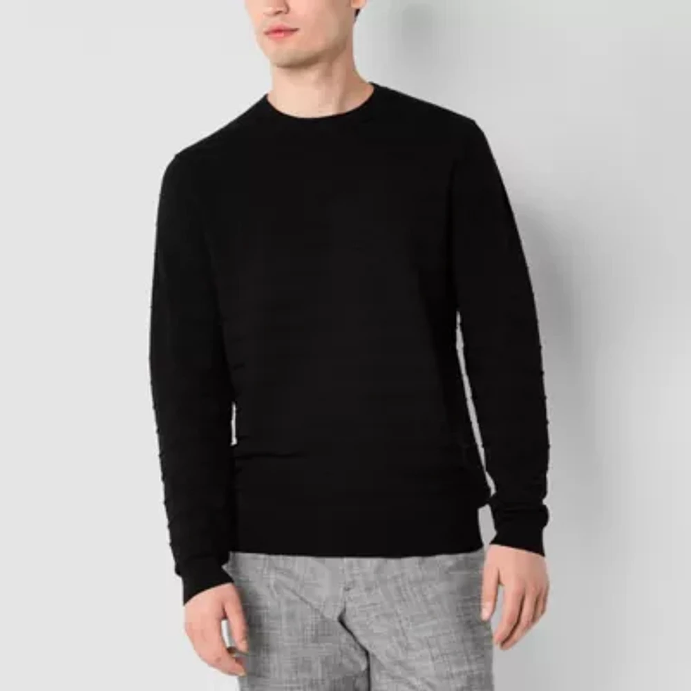 J. Ferrar Mens Crew Neck Long Sleeve Pullover Sweater