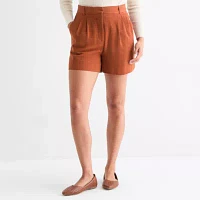 by&by Womens Mid Rise Pleated Short Juniors