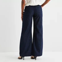 Worthington Womens High Rise Wide Leg Jean