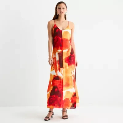 Worthington Womens Sleeveless Abstract Sundress