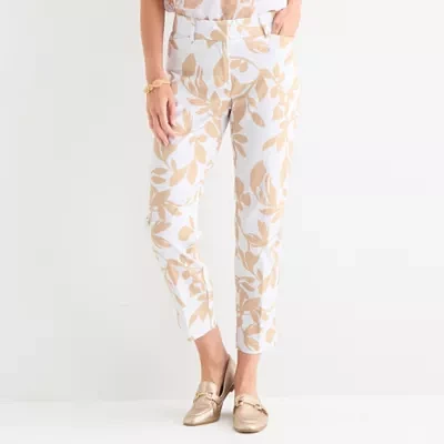 Liz Claiborne-Plus Emma Womens Mid Rise Classic Fit Easy-on + Easy-off Seated Wear Ankle Pant
