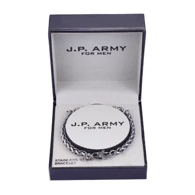 J.P. Army Men's Jewelry Stainless Steel 8 1/2 Inch Cable Chain Bracelet