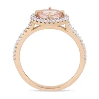 Womens 1/ CT. T.W. Genuine Pink Morganite 14K Rose Gold Cocktail Ring