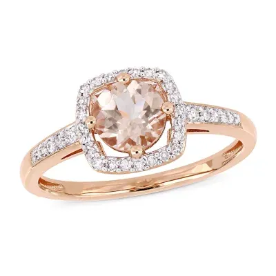 Womens 1/ CT. T.W. Genuine Pink Morganite 10K Rose Gold Cocktail Ring