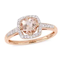 Womens 1/ CT. T.W. Genuine Pink Morganite 10K Rose Gold Cocktail Ring