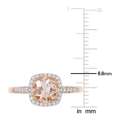 Womens 1/ CT. T.W. Genuine Pink Morganite 10K Rose Gold Cocktail Ring