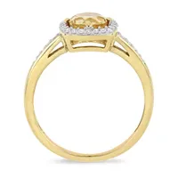 Womens 1/7 CT. T.W. Genuine Yellow Citrine 10K Gold Cocktail Ring