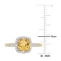 Womens 1/7 CT. T.W. Genuine Yellow Citrine 10K Gold Cocktail Ring