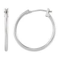 14K White Gold 18mm Hoop Earrings