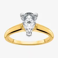 True Light Womens CT. T.W. Lab Created White Moissanite 14K Two Tone Gold Engagement Ring