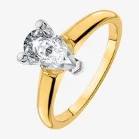 True Light Womens CT. T.W. Lab Created White Moissanite 14K Two Tone Gold Engagement Ring