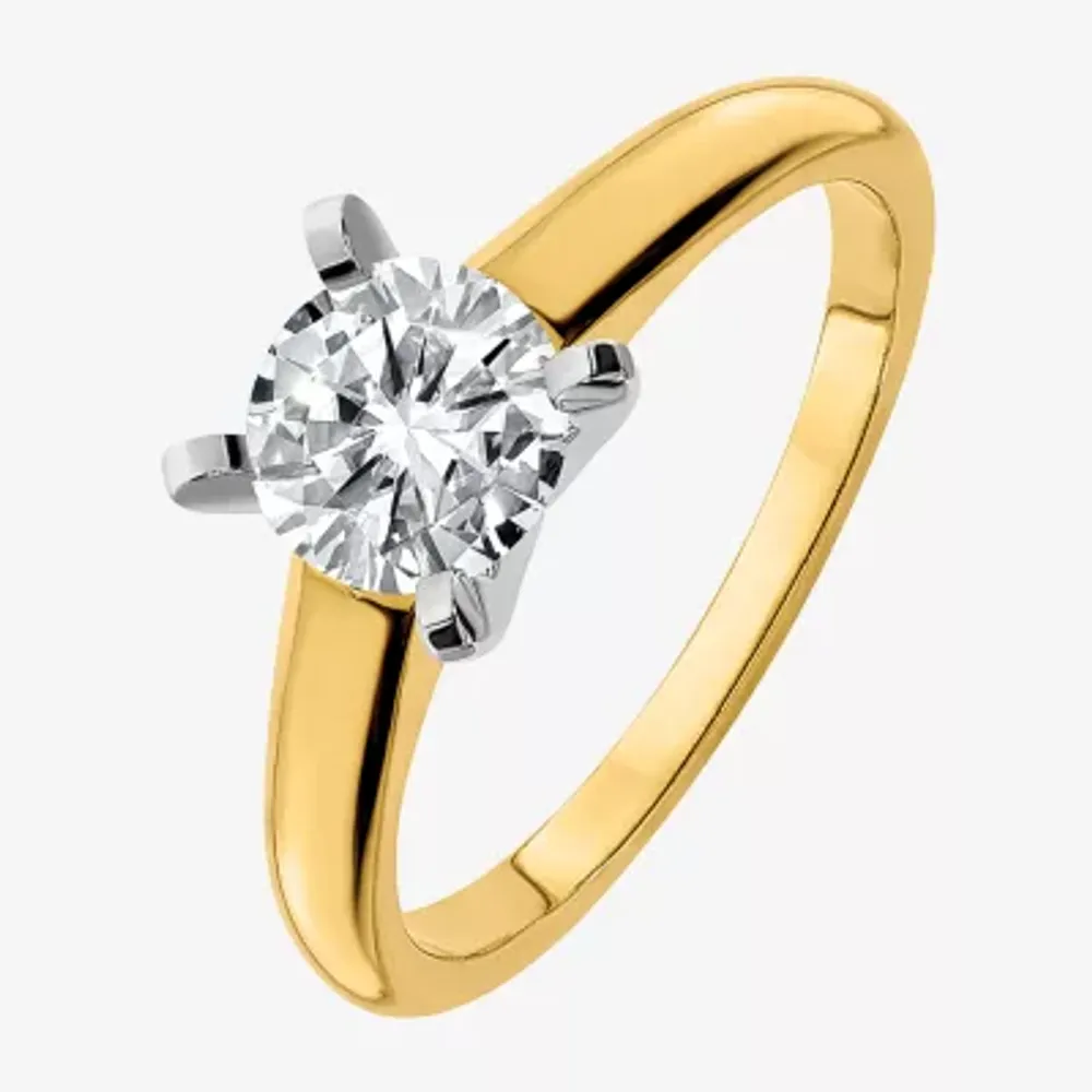 True Light Womens 3 1/2 CT. T.W Lab Created White Moissanite 14K Two Tone Gold Engagement Ring