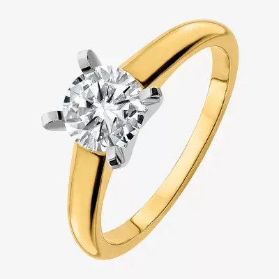 True Light Womens 3 1/2 CT. T.W Lab Created White Moissanite 14K Two Tone Gold Engagement Ring