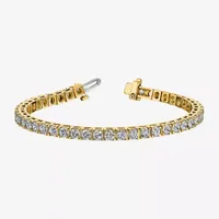 True Light Lab Created White Moissanite 14K Gold 7 Inch Tennis Bracelet