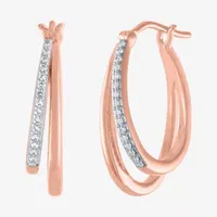 1/10 CT. T.W. Natural White Diamond 14K Rose Gold Over Silver 18.8mm Hoop Earrings