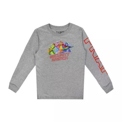 Little & Big Boys Crew Neck Five Nights at Freddys Long Sleeve Graphic T-Shirt