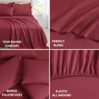 Swift Home Easy Care Rayon From Bamboo Blend With Bonus Pillowcases Deep Pocket Sheet Set
