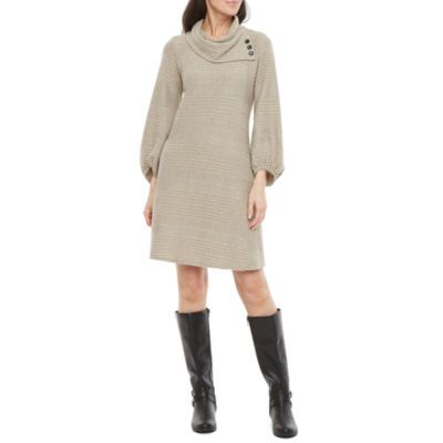 Robbie Bee Womens 3/4 Sleeve Shift Dress