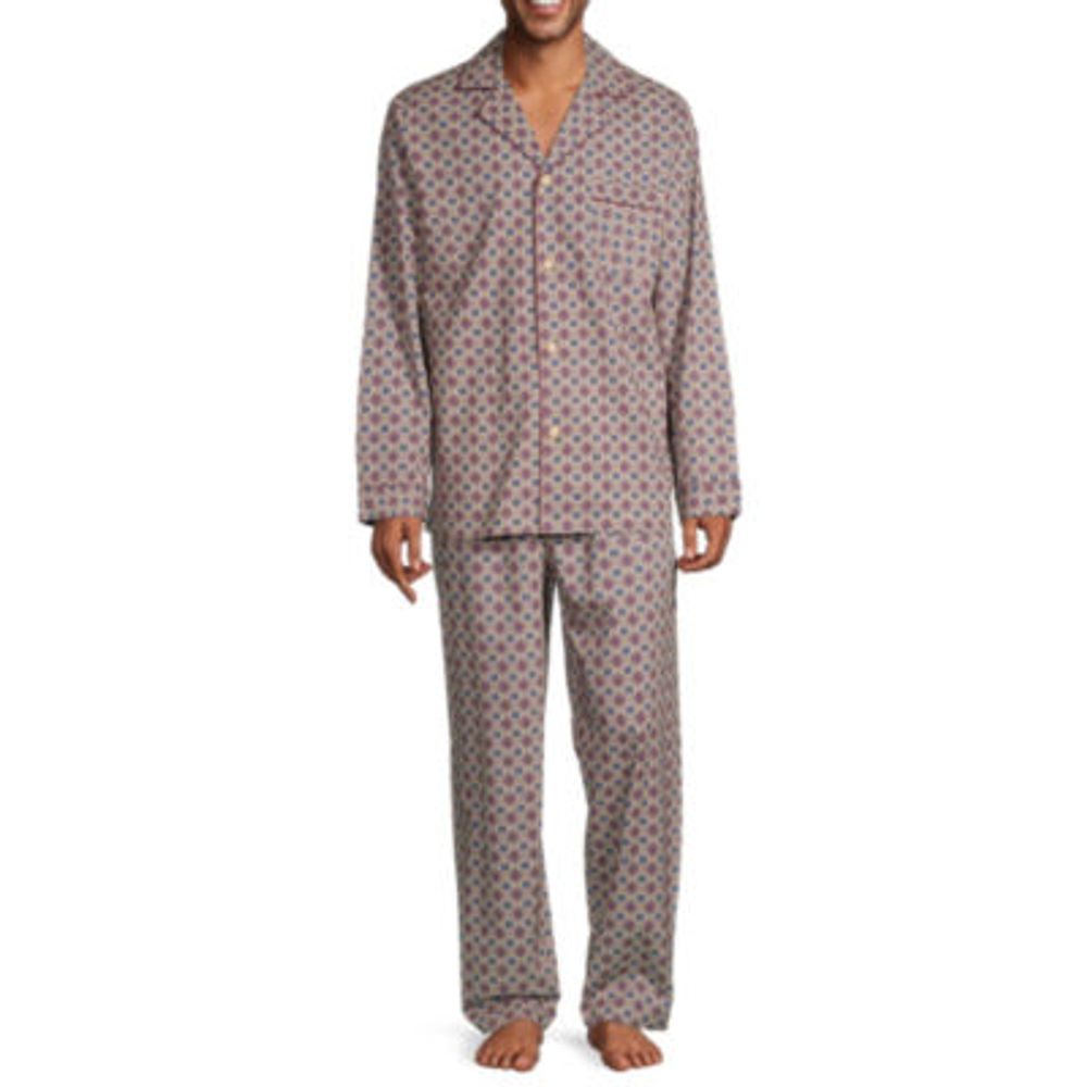 Stafford Modal Mens Long Sleeve 2-pc. Pant Pajama Set