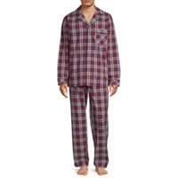 Stafford Mens Long Sleeve 2-pc. Pant Pajama Set