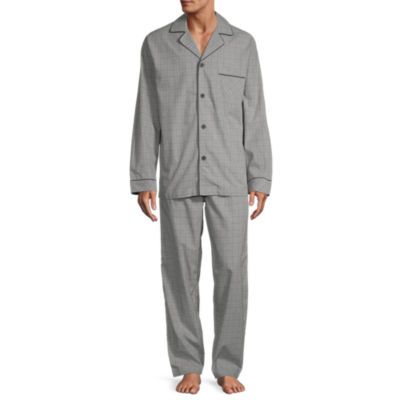 Stafford Mens Long Sleeve 2-pc. Pant Pajama Set