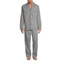 Stafford Mens Long Sleeve 2-pc. Pant Pajama Set